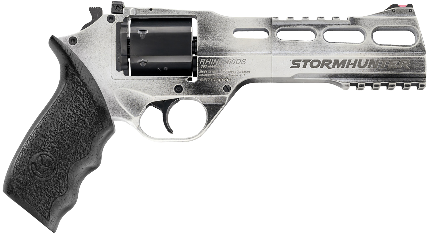 Chiappa Rhino 60DS Revolver 340334, 357 Mag, 6", Black Walnut Grips, Stormhunter White Finish, 6 Rds