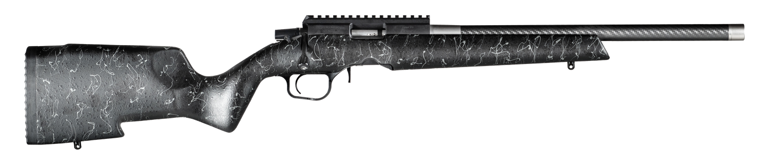 Christensen Arms Ranger Magnum Rifle 801-12014-00, 17 HMR, 18", Black w/ Gray Webbing, Black Finish, 9 Rds