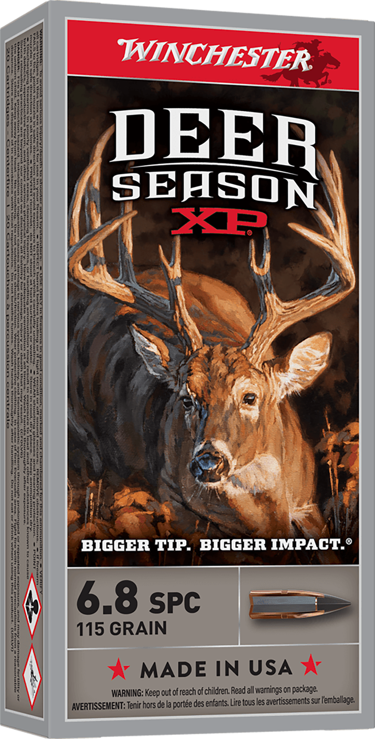 Winchester Deer Season XP Rifle Ammunition X68SPCDS, 6.8 SPC, Extreme Point, 115 GR, 2625 fps, 20 Rd/bx