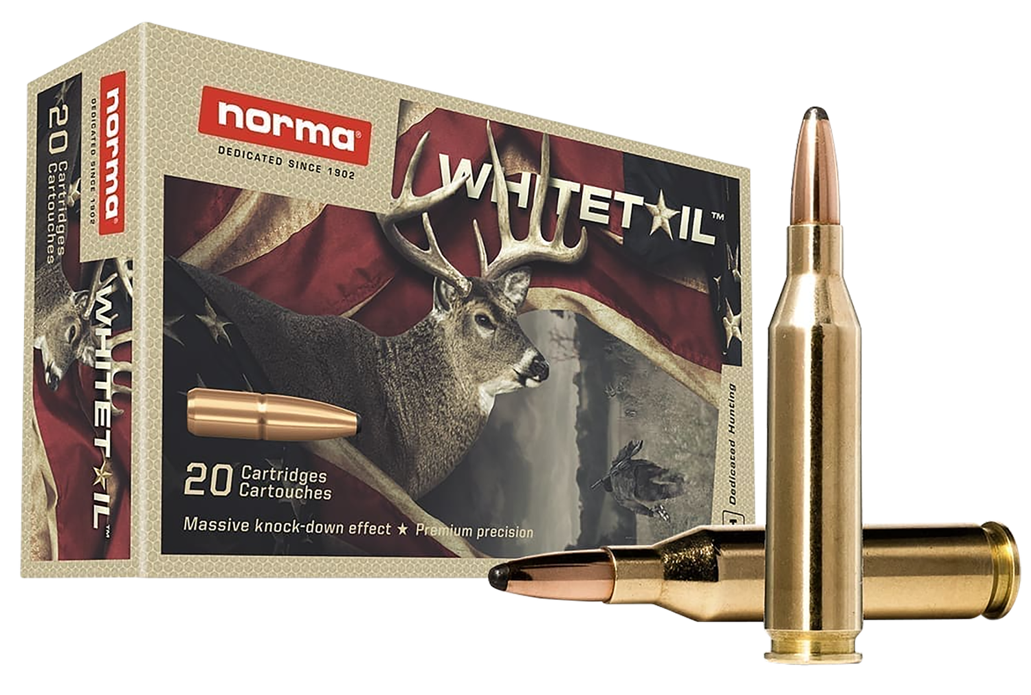 Norma Rifle Ammunition 20160462, 243 Winchester, Soft-Point, 100 Gr, 2953 FPS, 20 Rd/bx