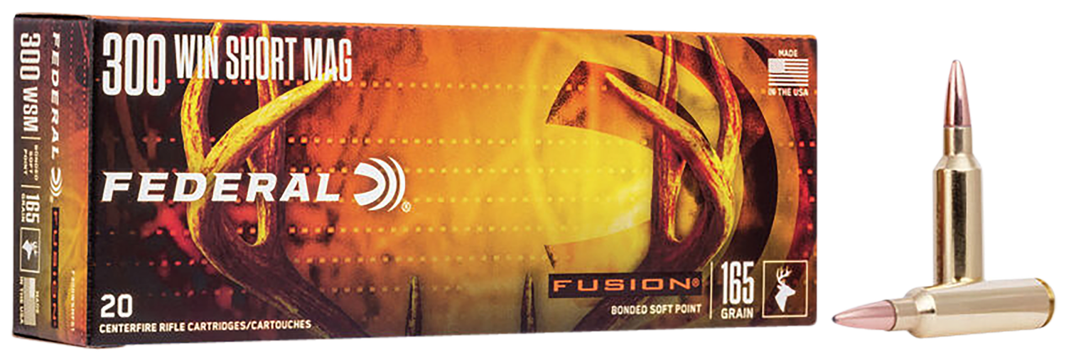 Federal Fusion Rifle Ammunition F300WSMFS1, 300 WSM, Fusion Ammunition, 165 GR, 3100 fps, 20 Rd/bx