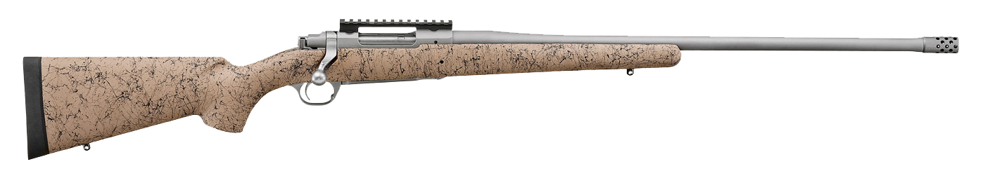 Ruger Hawkeye FTW Hunter Rifle 57154, 308 Win, 22" Threaded, Stainless Finish, Tan w/Black Webbing Stock, 3 Rds