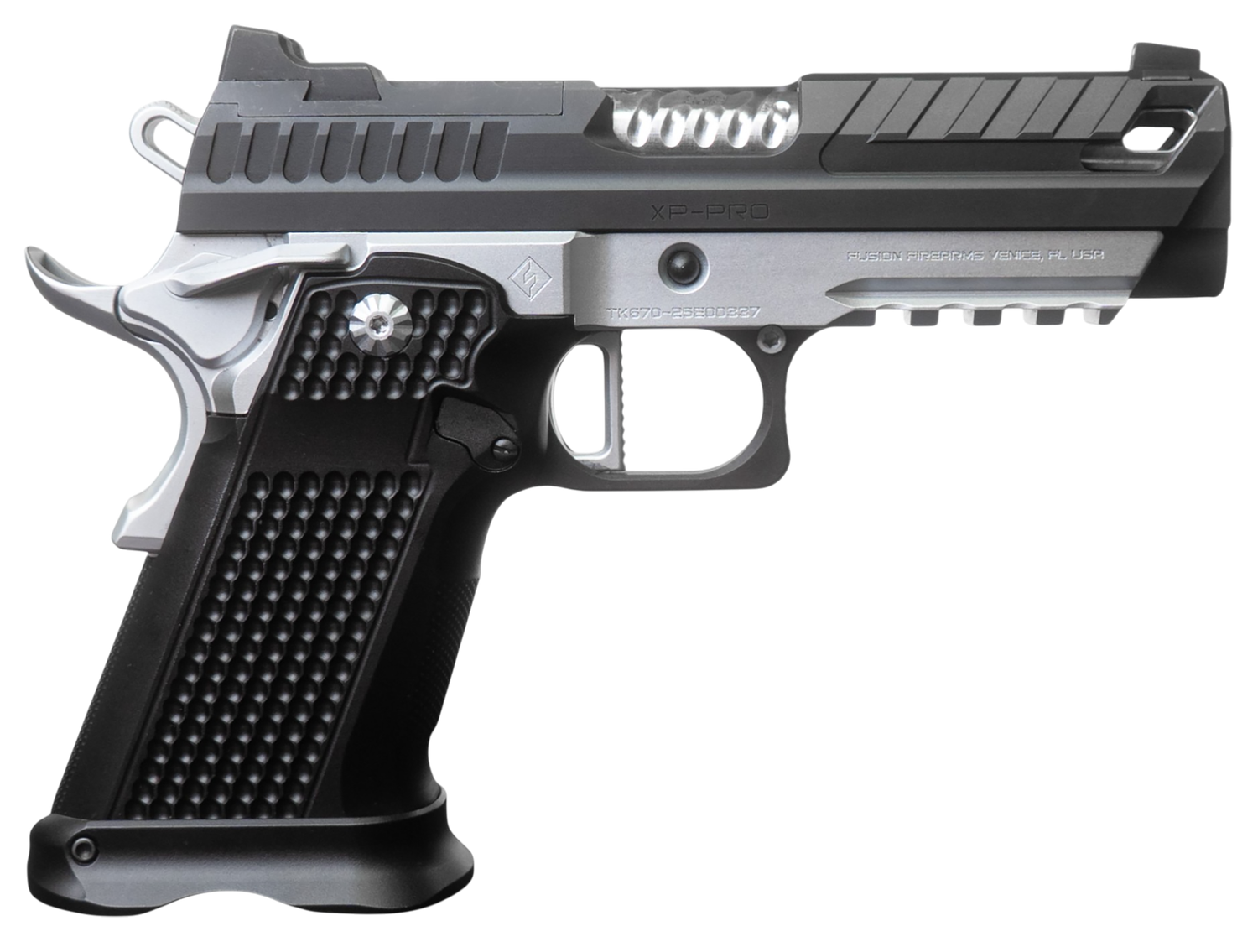 Fusion XP Pro Optic Ready Pistol XP9BLKC, 9mm Luger, 4in, Black Aluminum, Chrome Finish, 17 Rds