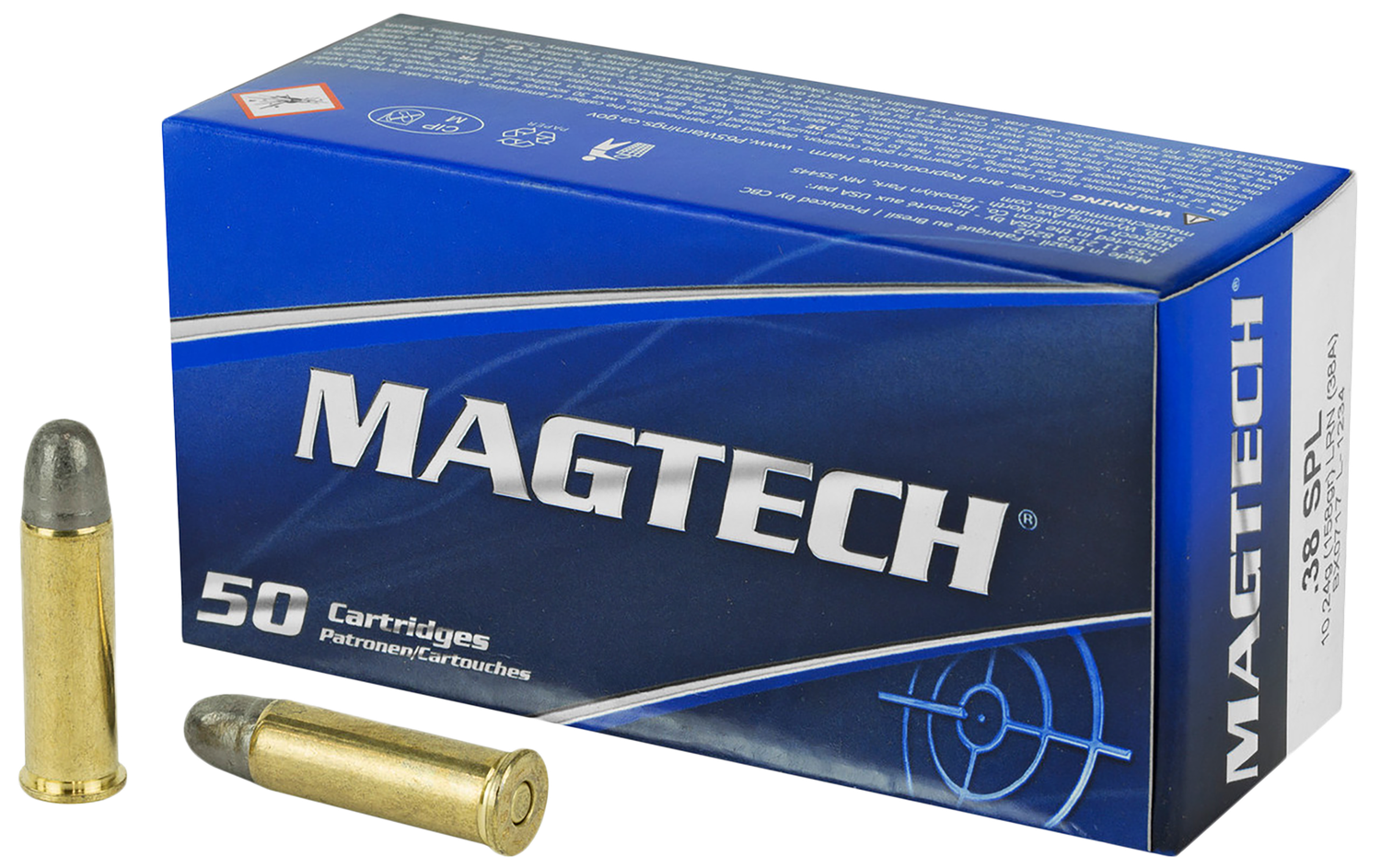 Magtech Sport HuntingHandgun Ammunition 38A, 38 Special, Lead Round Nose (RN), 158 GR, 755 fps, 50 Rd/bx