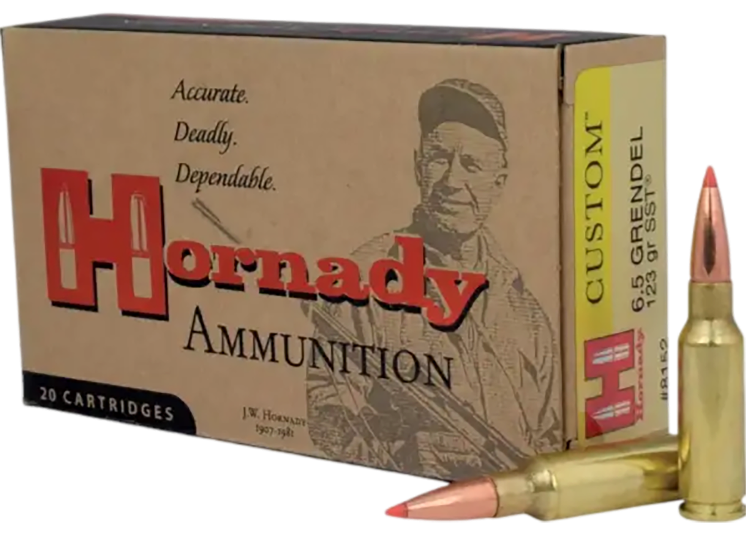 Hornady Rifle Ammunition 8152, 6.5 Grendel, SST, 123 GR, 2620 fps, 20 Rd/bx