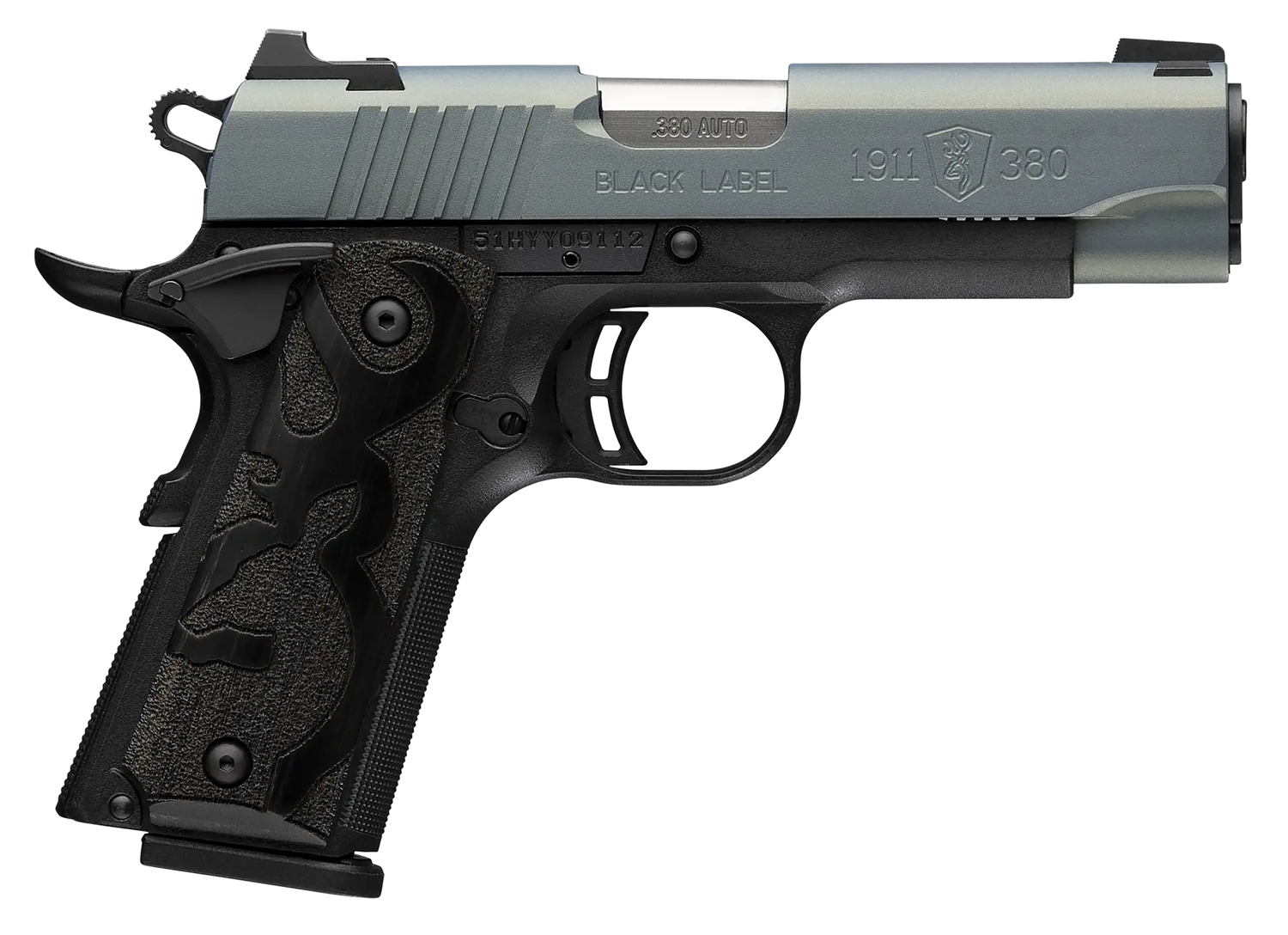 Browning Arms 1911 Black Label Compact Pistol 051993492, 380 ACP, 3.6", Black Laminate Wood Grips, Norther Lights Cerakote Finish, 10 Rds