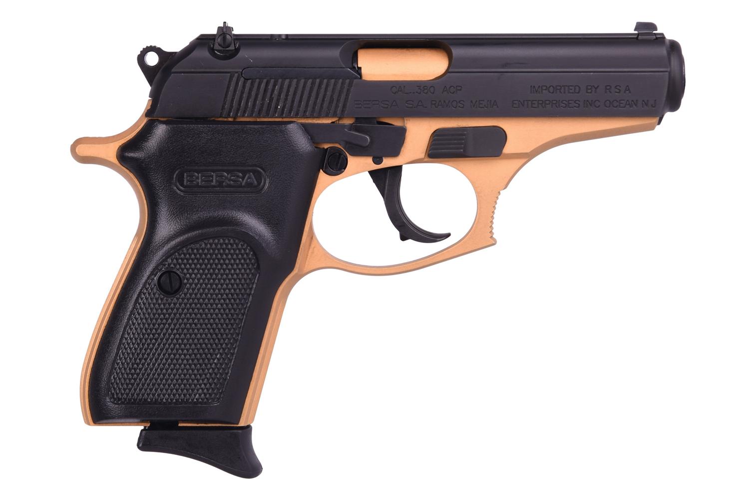 Bersa Thunder 380 Pistol T380GLD8, 380 ACP, 3.5in, Checkered Polymer Grips, 8 Rds
