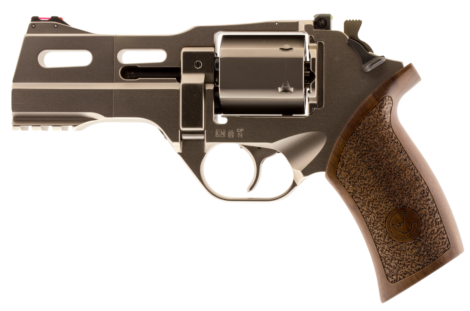 Chiappa Rhino 40DS Revolver 340222, 357 Mag, 4", Walnut Grips, Chrome Aluminum Alloy Finish, 6 Rds