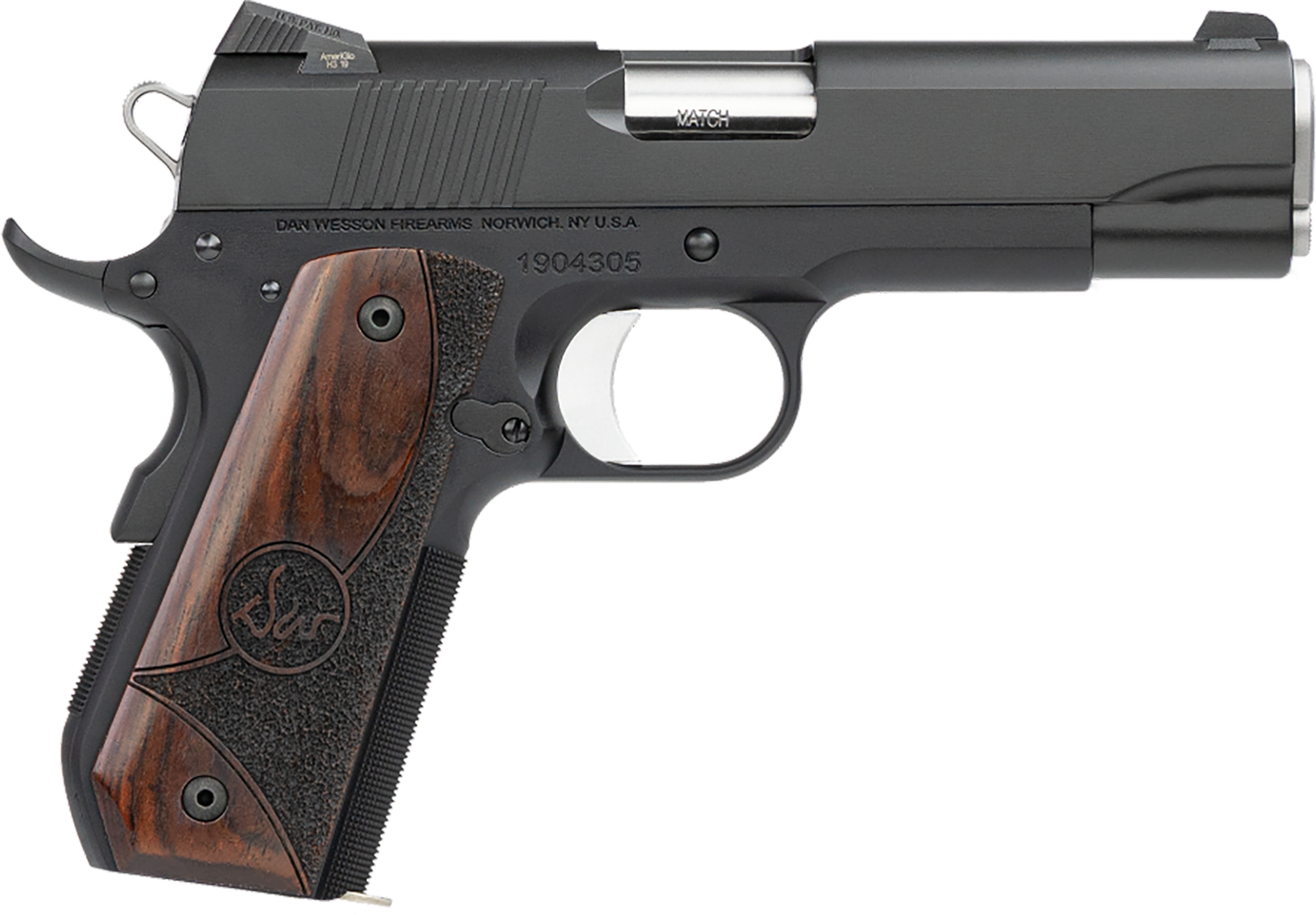 Dan Wesson Guardian Semi Auto Pistol 01838, 38 Super, 4.25", Wood Grips, Black Finish, 9 Rds