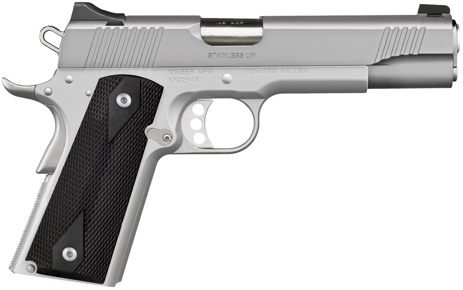 Kimber Stainless LW Club Bundle Pistol 3700826, 45 ACP,  5", Black Synthetic Grips, Stainless Finish