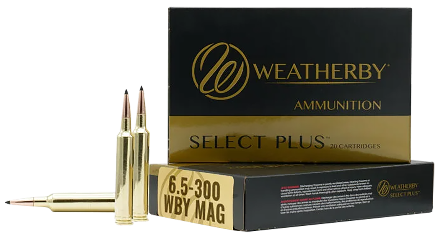 Weatherby Select Plus Rifle Ammunition F653130SCO, 6.5-300 Weatherby Mag, Scirocco II, 130 GR, 3476 fps, 20 Rd/Bx