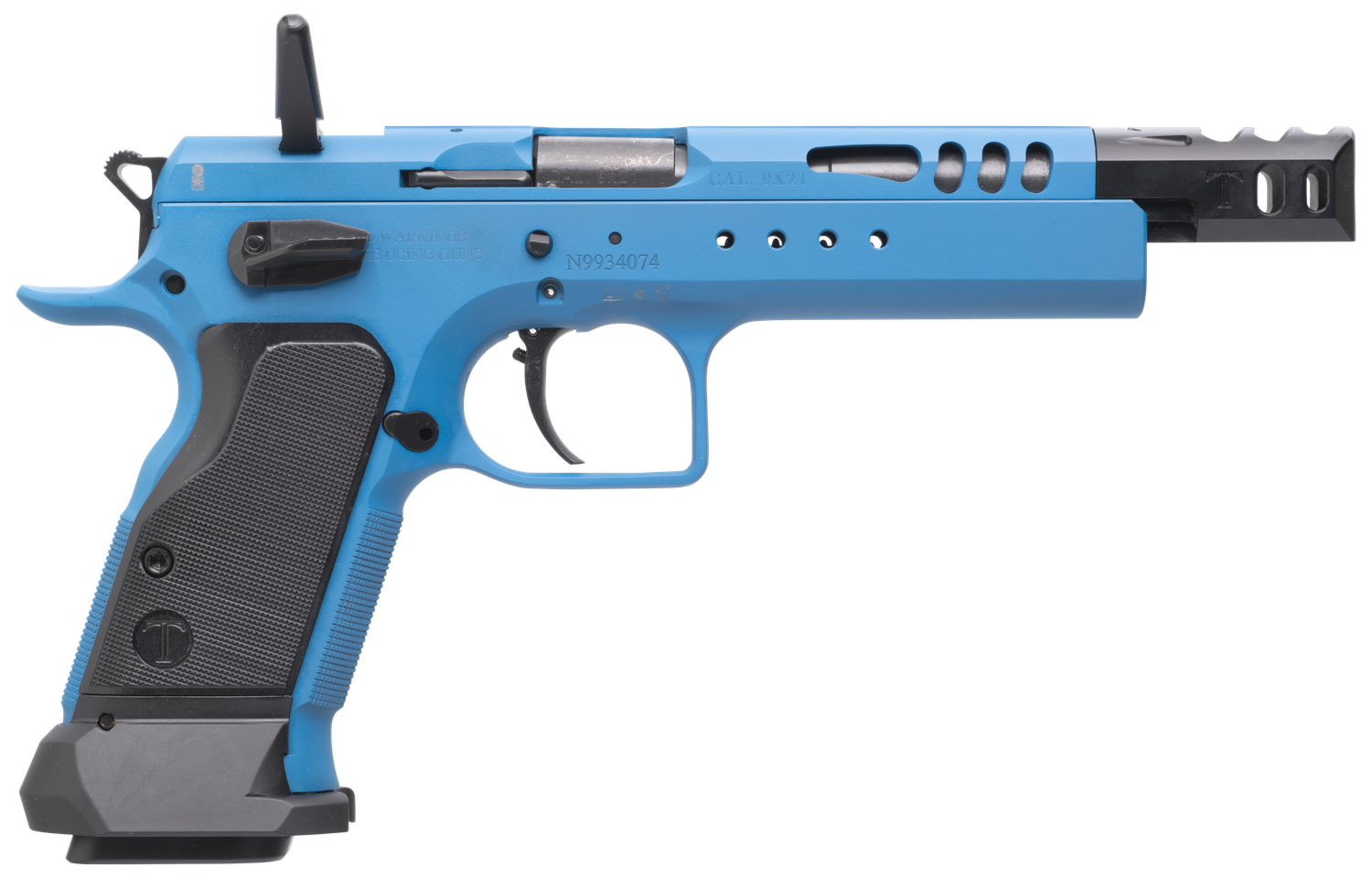 EAA Domina Pistol TFDOM9, 9mm Luger, 5.20in, Ported Slide & Black Polymer Grips, Blue Finish, 17 Rds