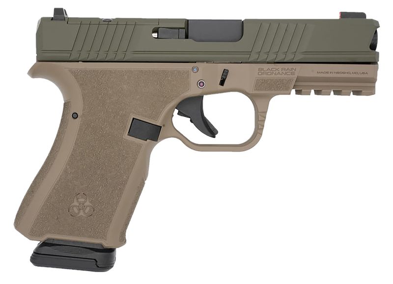 Black Rain Ordnance Frontline Optic Ready Pistol FL9MMFDEOD, 9mm Luger, 4in, Flat Dark Earth Cerakote Finish, 15 Rds