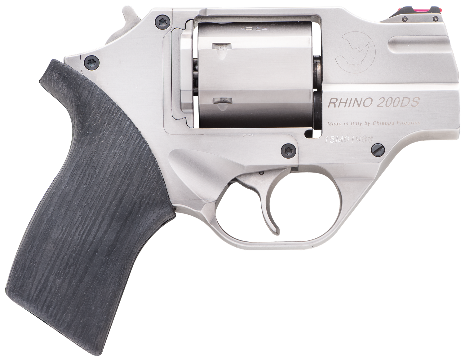 Chiappa Rhino Revolver CF340218, 357 Mag, 2", Black Rubber Grip, Nickel-Plated Finish, 6 Rd