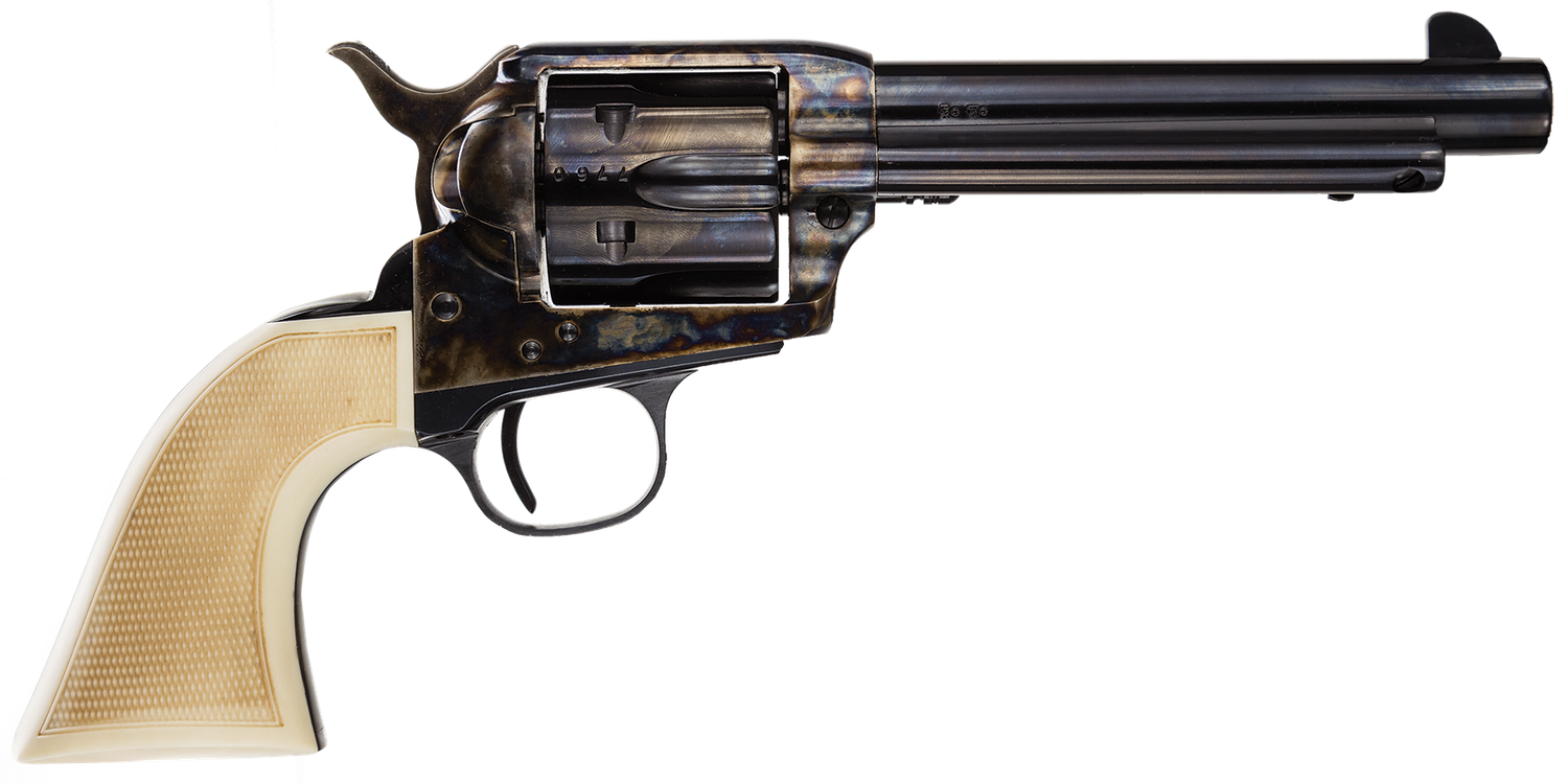 Taylors Marshall Revolver 555127, 45 Colt, 5.5 in, White PVC Grip, Black Finish, 6 Rd