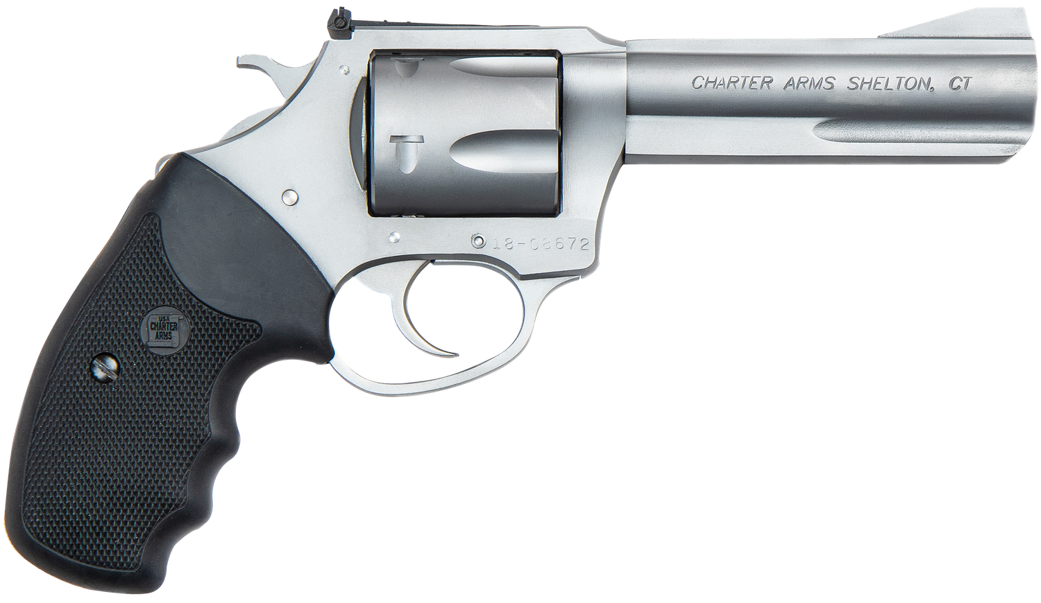 Charter Arms Mag Pug Revolver 73542, 357 Mag, 4.20", Black Rubber Grip, Stainless Finish, 5 Rd