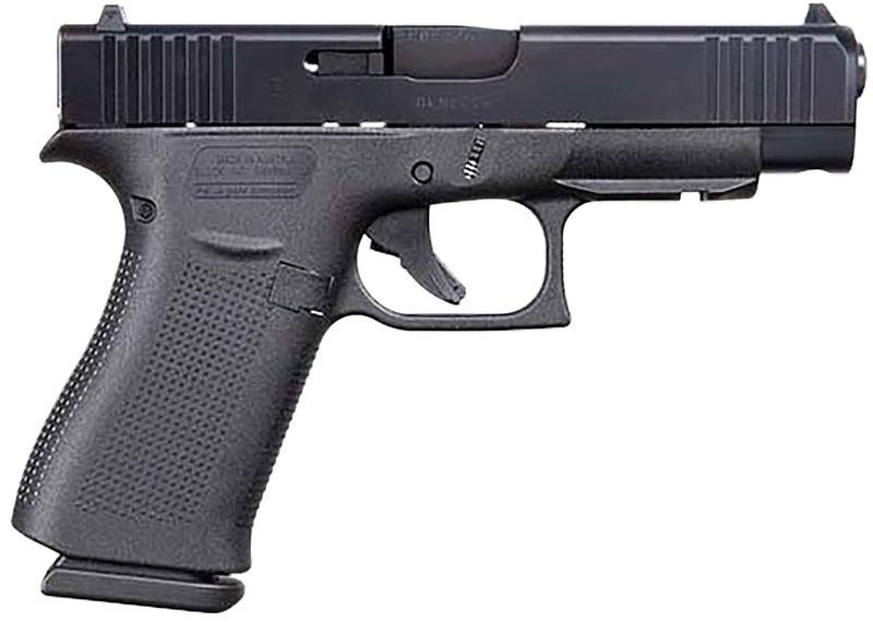 Glock G48 Gen5 Pistol UA4850201FR, 9mm Luger, 4.17in, Black Textured Polymer Grips, Black Finish, 10 Rds