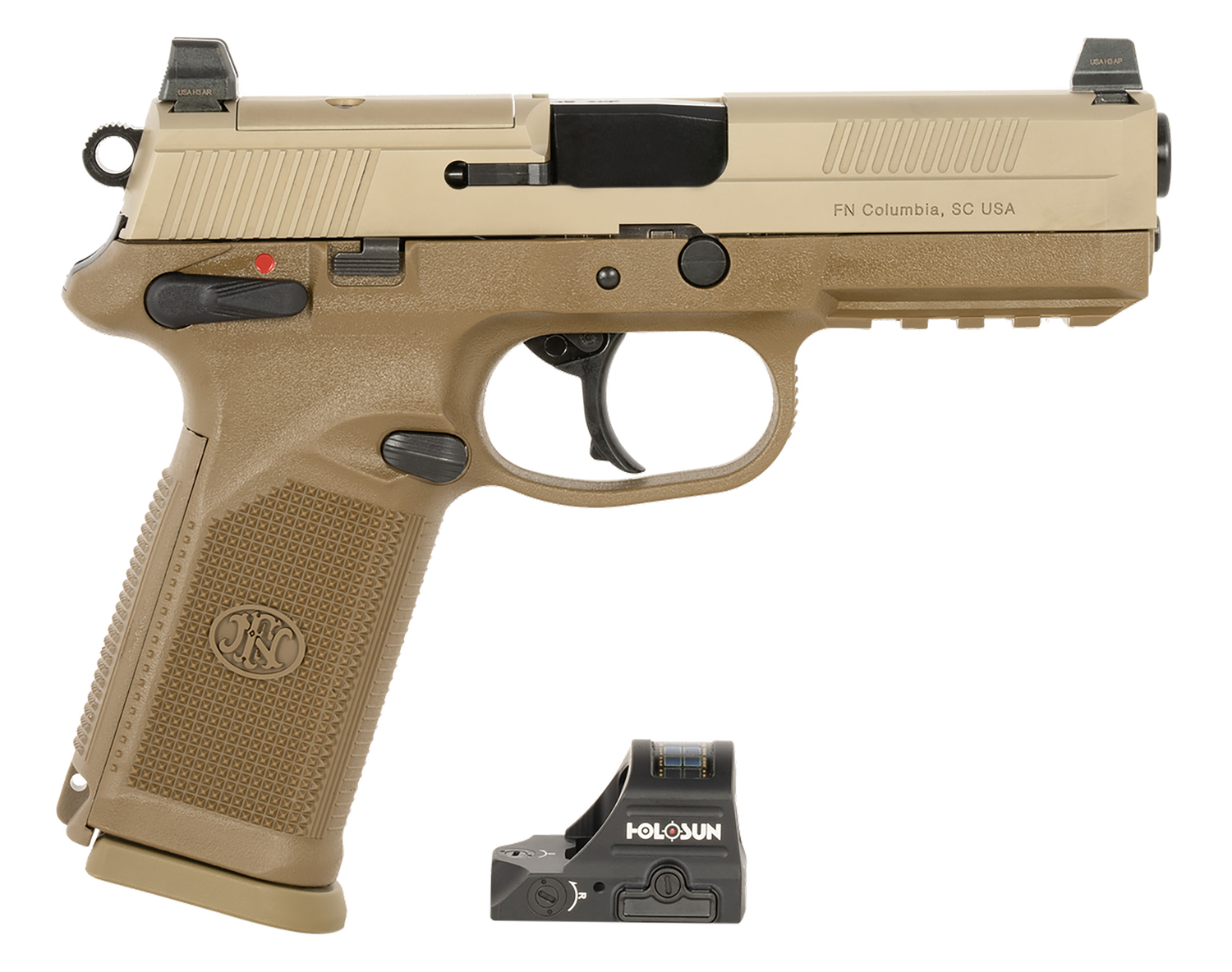 FN Herstal FNX w/Optic Optic Ready Pistol 66102272, 45 ACP, 5.30in, Flat Dark Earth Finish, 10 Rds