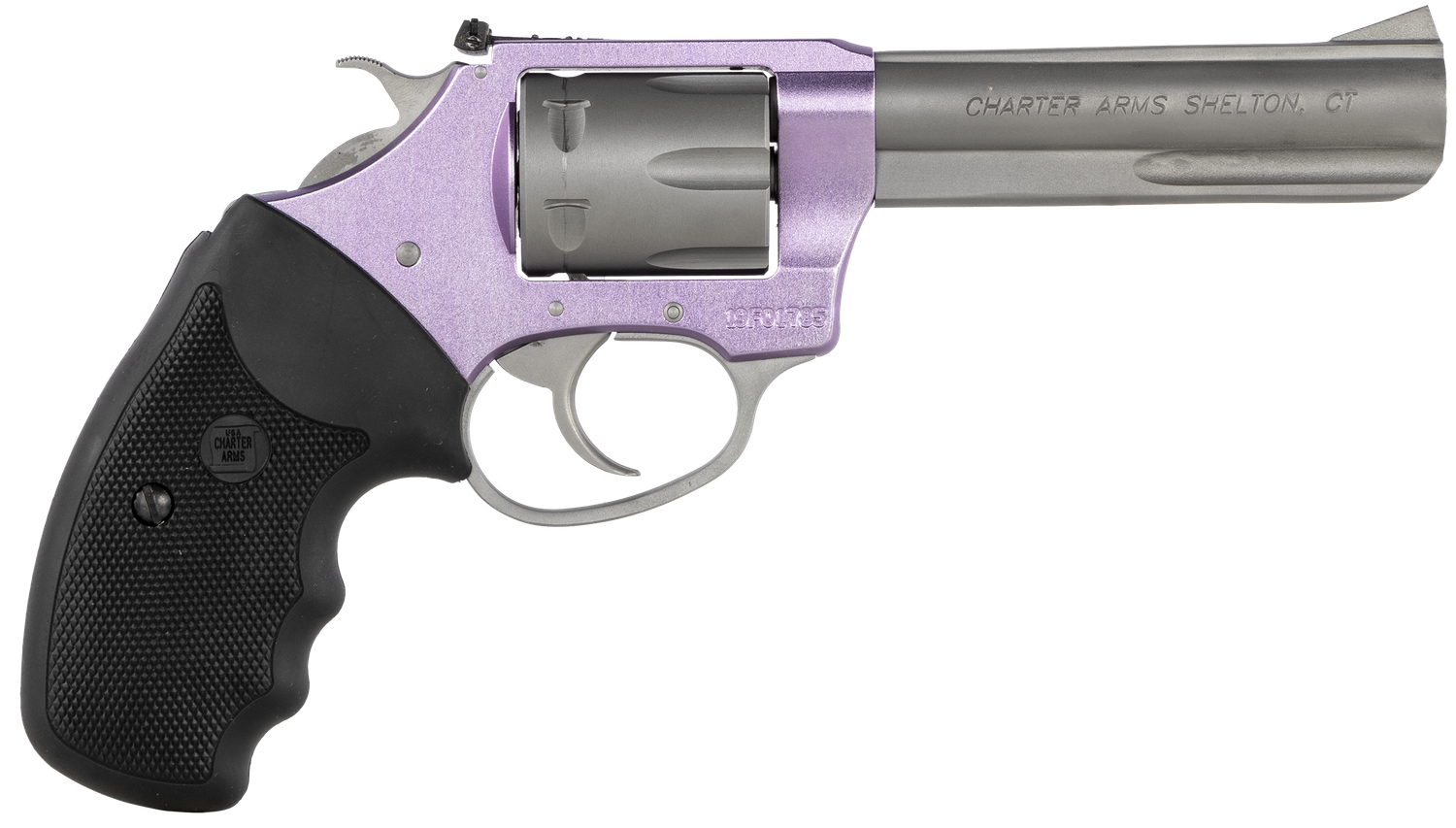 Charter Arms Pathfinder Lite Rimfire Revolver 52242, 22 LR, 4.20", Black Rubber Grip, Lavender Finish, 6 Rd