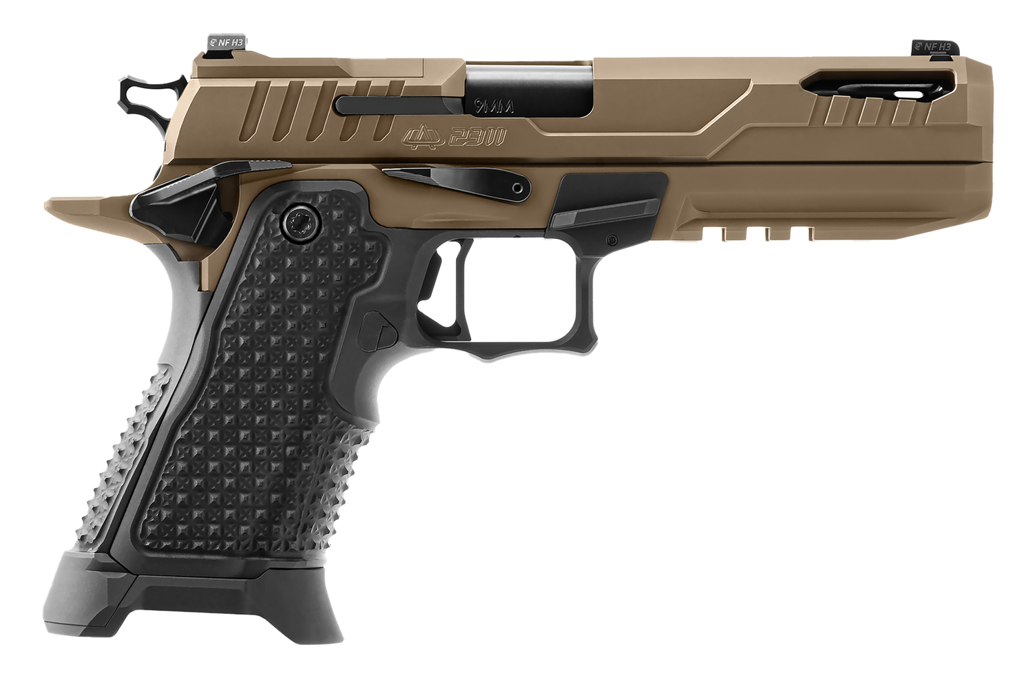 OA DEFENSE 2311 Pro Elite w/Kit Optic Ready Pistol OA2311FPROELTHDBPRT21, 9mm Luger, 5in, Black Grips, High Desert Finish, 17 Rds