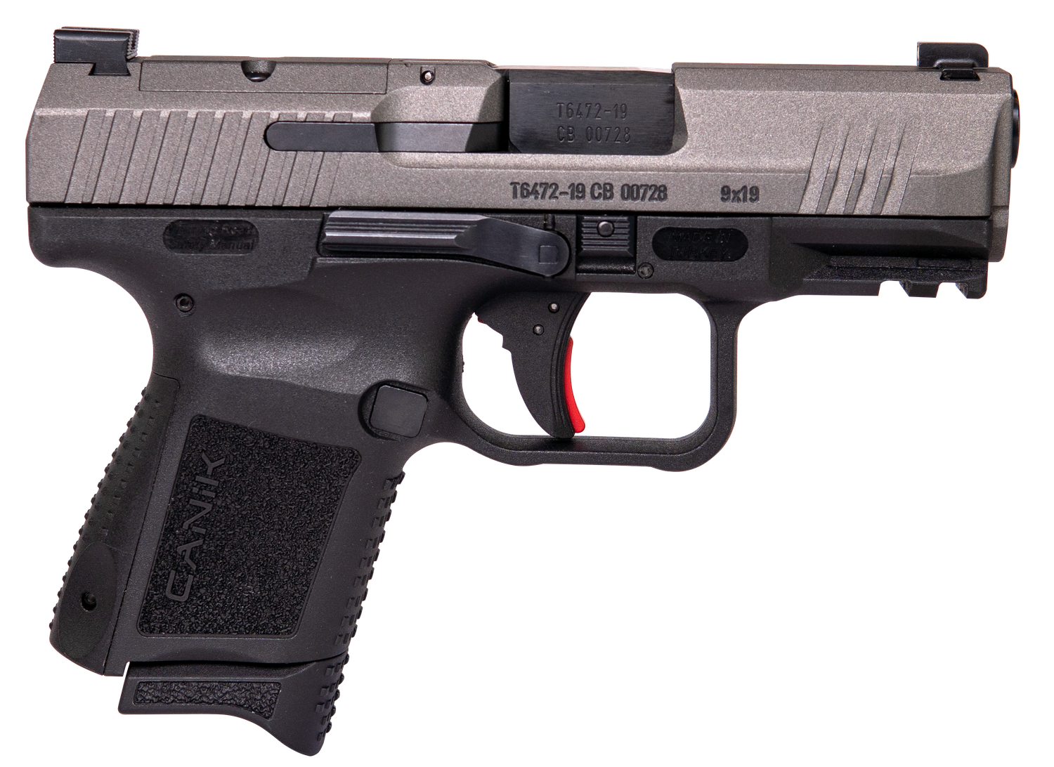 Century Arms Canik TP9 Elite Subcompact Pistol HG5610TN, 9mm, 3.5", Black Grips, Tungsten Finish, 15 Rds