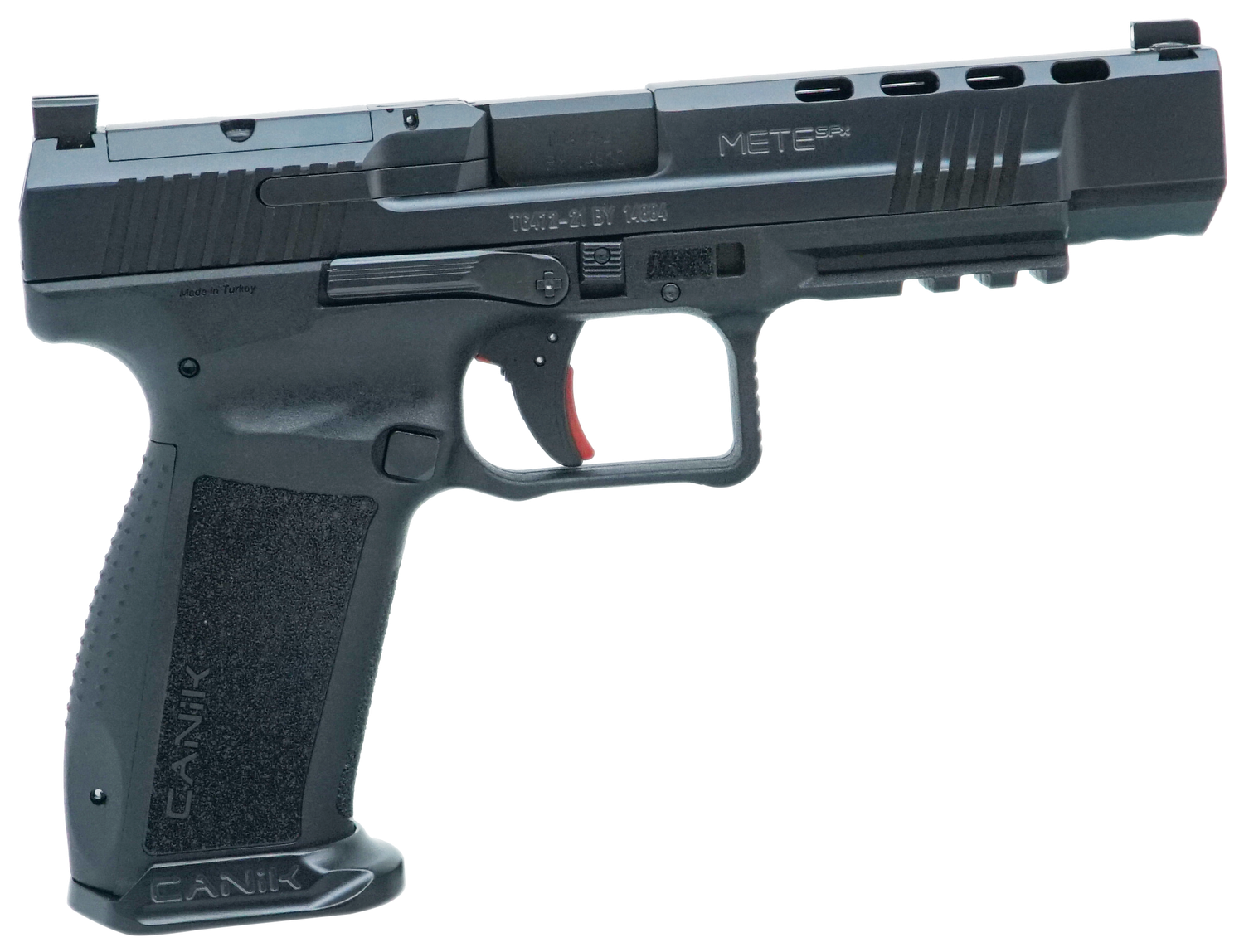 Canik Mete SFx Full Size Pistol HG6594N, 9mm, 5.20", Black Polymer Grips, Black Nitride Serrated Slide, Optic Ready, 20 Rds