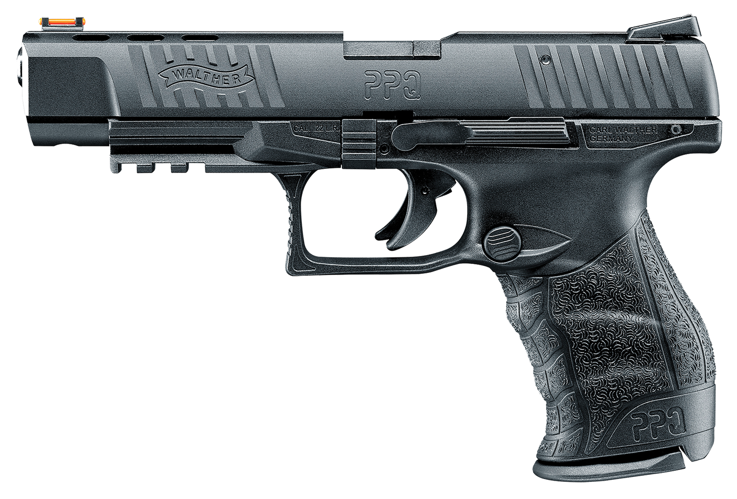 Walther PPQ M2 Pistol 5100302, 22 LR, 5", Black Interchangeable Backstrap Grips, Black Finish, 12 Rds