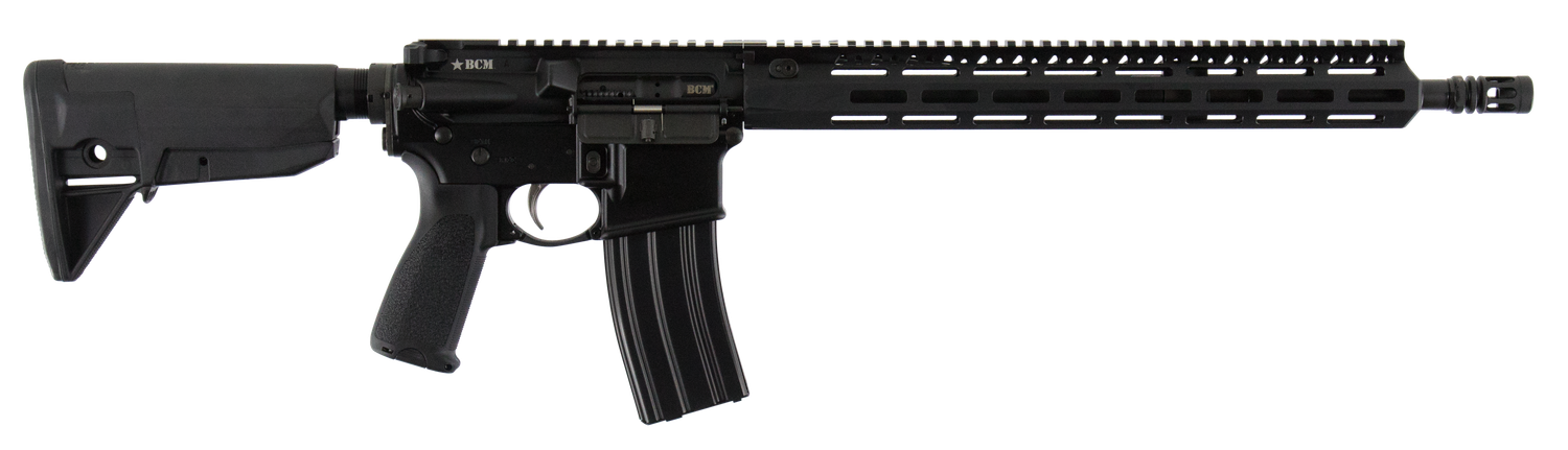 BCM RECCE-16 Semi-Auto Rifle 750750, 5.56x45mm NATO, 16", 6 Position Stock, Black Hardcoat Anodized Finish, 30 Rds