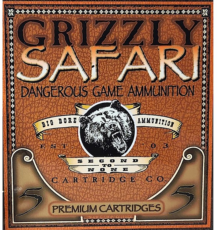 Grizzly Ammunition Safari Rifle Ammunition GC458WM5, 458 Win Mag, Solid Brass, 500  GR, 2100  fps, 5 Rd/bx
