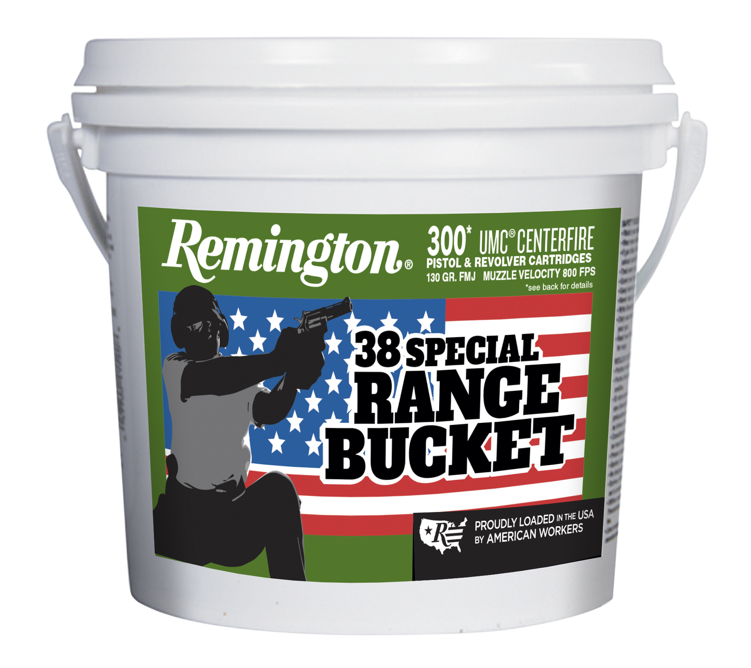 Remington UMC Range Bucket L38S11BC, 38 Special, Full Metal Jacket (FMJ), 130 GR, 800 fps, 300 Rd/bx