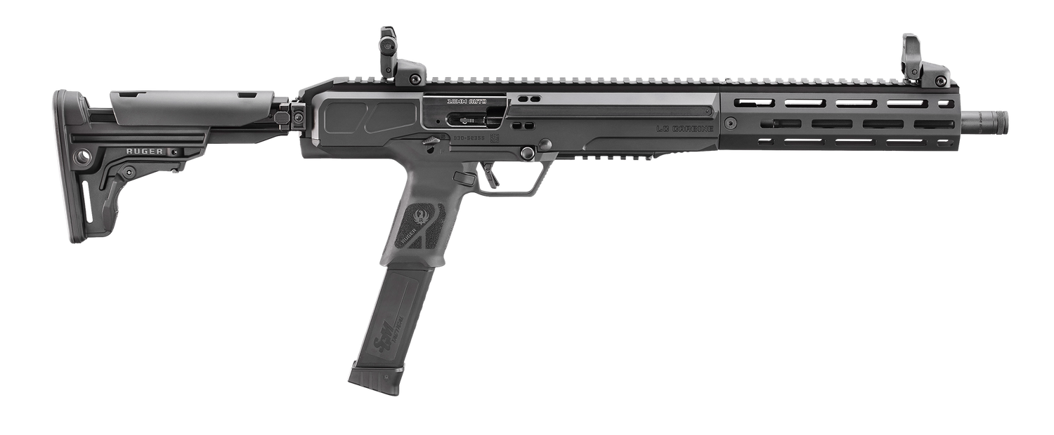 Ruger LC Carbine Semi-Auto Rifle 19307, 10mm, 16.25", Adj. Stock, Black Finish, 30 Rds