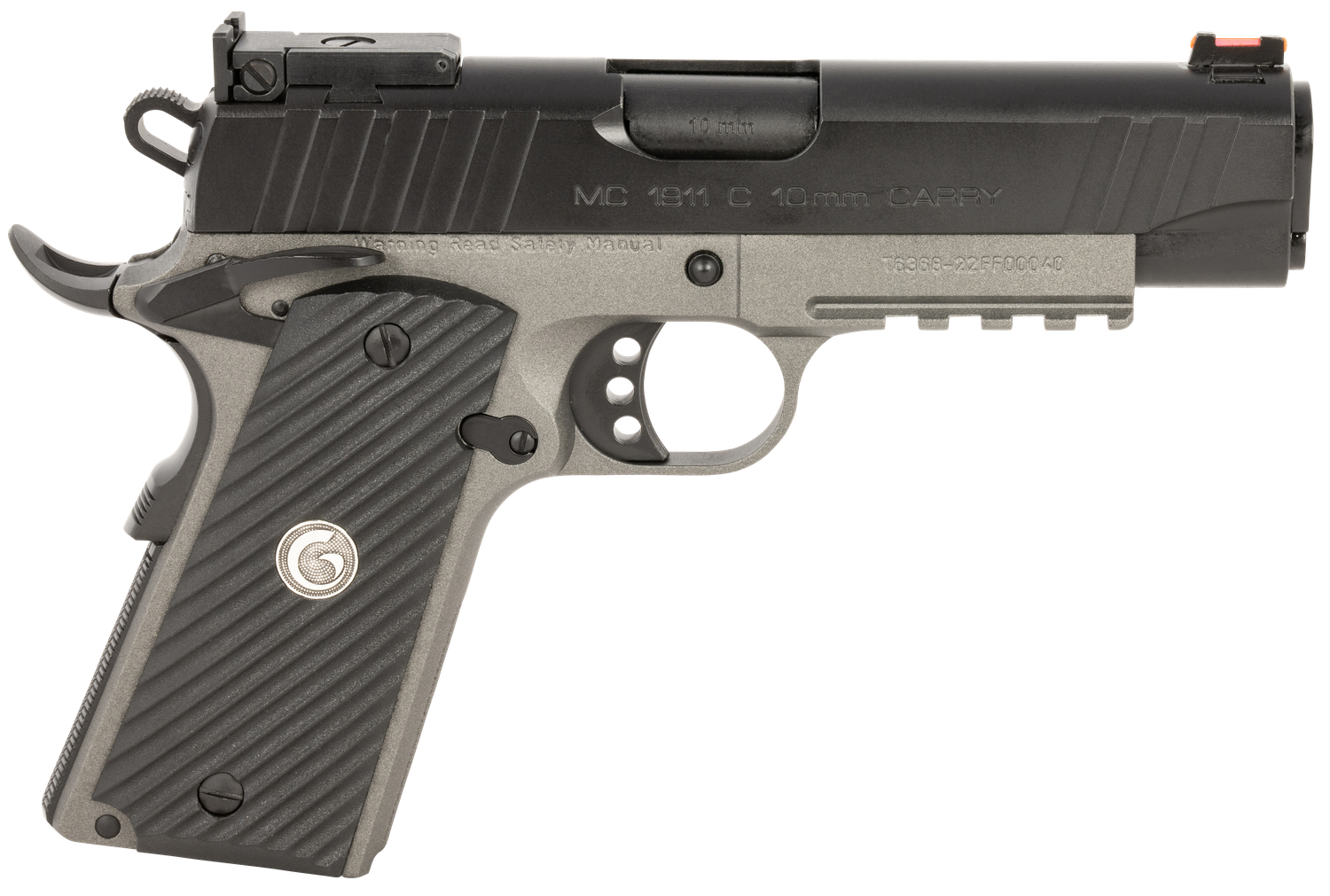 EAA MC1911 C Commander Pistol 390608, 10mm Auto, 4.40in, Black Grips, Matte Gray Finish, 9 Rds