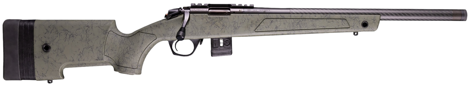Bergara BMR X Bolt Action Rifle BMR010, 22 WMR, 18" Threaded, Carbon, Black w/ Green Stock, 10 Rds