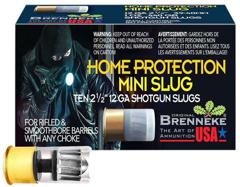 Brenneke Slugs Home Protection Mini Slug SL122MS, 12 Gauge, 1334  fps, Slug Shot, 10 Rd/bx