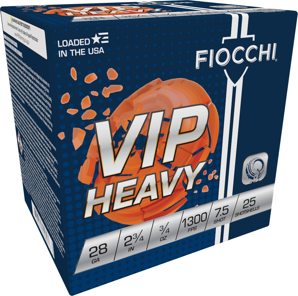Fiocchi Premium Target 28VIPH75, 28 Gauge, 2-3/4", 3/4 oz, 1300 fps, #7.5 Lead Shot, 25 Rds/Bx