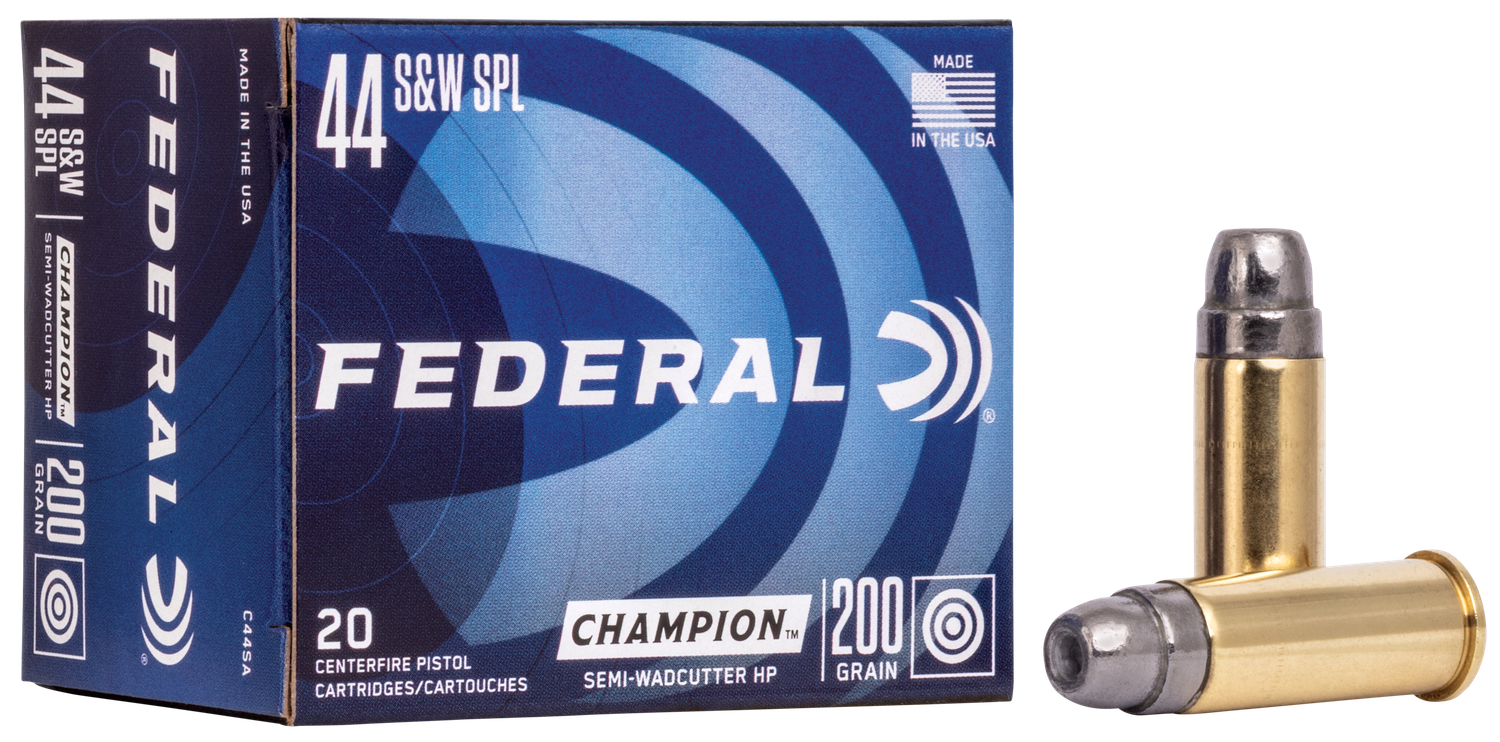 Federal Personal Defense Handgun Ammunition C44SA, 44 Special, Semi-Wadcutter Hollow Point (HP), 200 GR, 870 fps, 20 Rd/bx