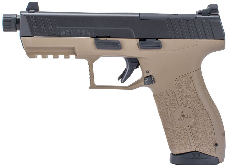 IWI MASADA Tactical Optic Ready Pistol M9ORP10TFD, 9mm Luger, 4.60in, FDE w/Interchangeable Backstrap, Flat Dark Earth Finish, 10 Rds