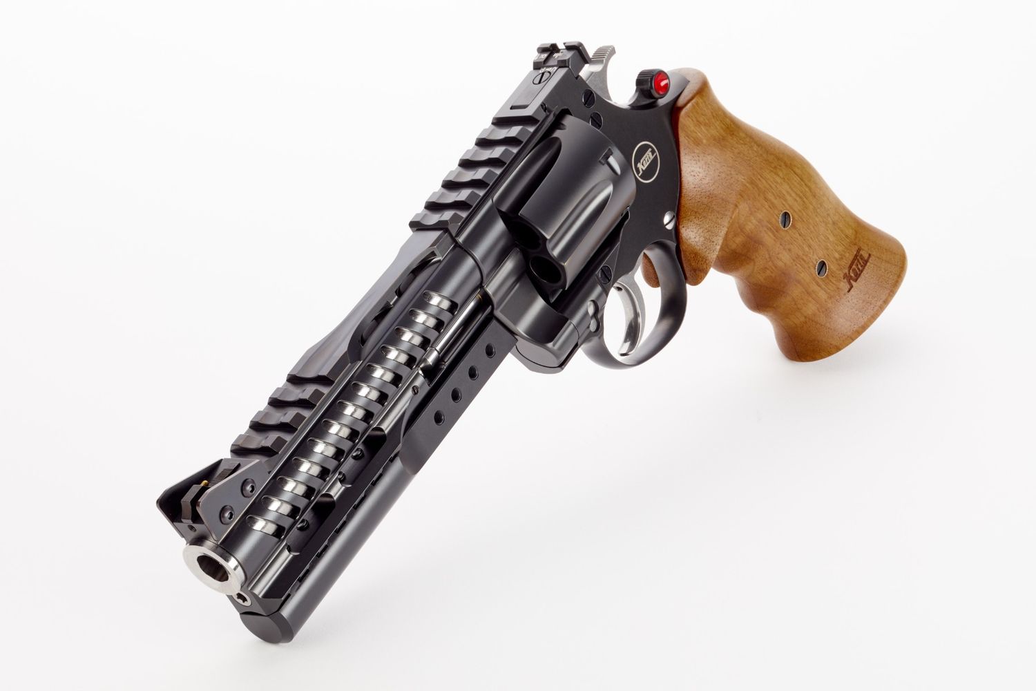 Korth NXR Revolver 0421, 44 Magnum, 6" , Turkish Walnut Grips, DLC Finish, Accessory Rail, Vented Barrel, 6 Rds