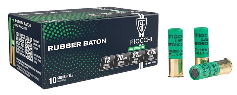 Fiocchi Rubber Slug 12LEBAT, 12 Gauge, 2-3/4", 4.8 grams, 740 fps, 10 Rd/bx