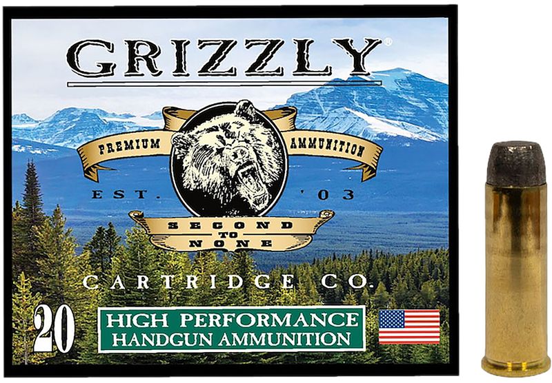 Grizzly Ammunition High Performance Pistol Ammunition GC41M4, 41 Mag, Wide Flat Nose Gas Check, 250 GR, 1325 fps, 20 Rd/bx