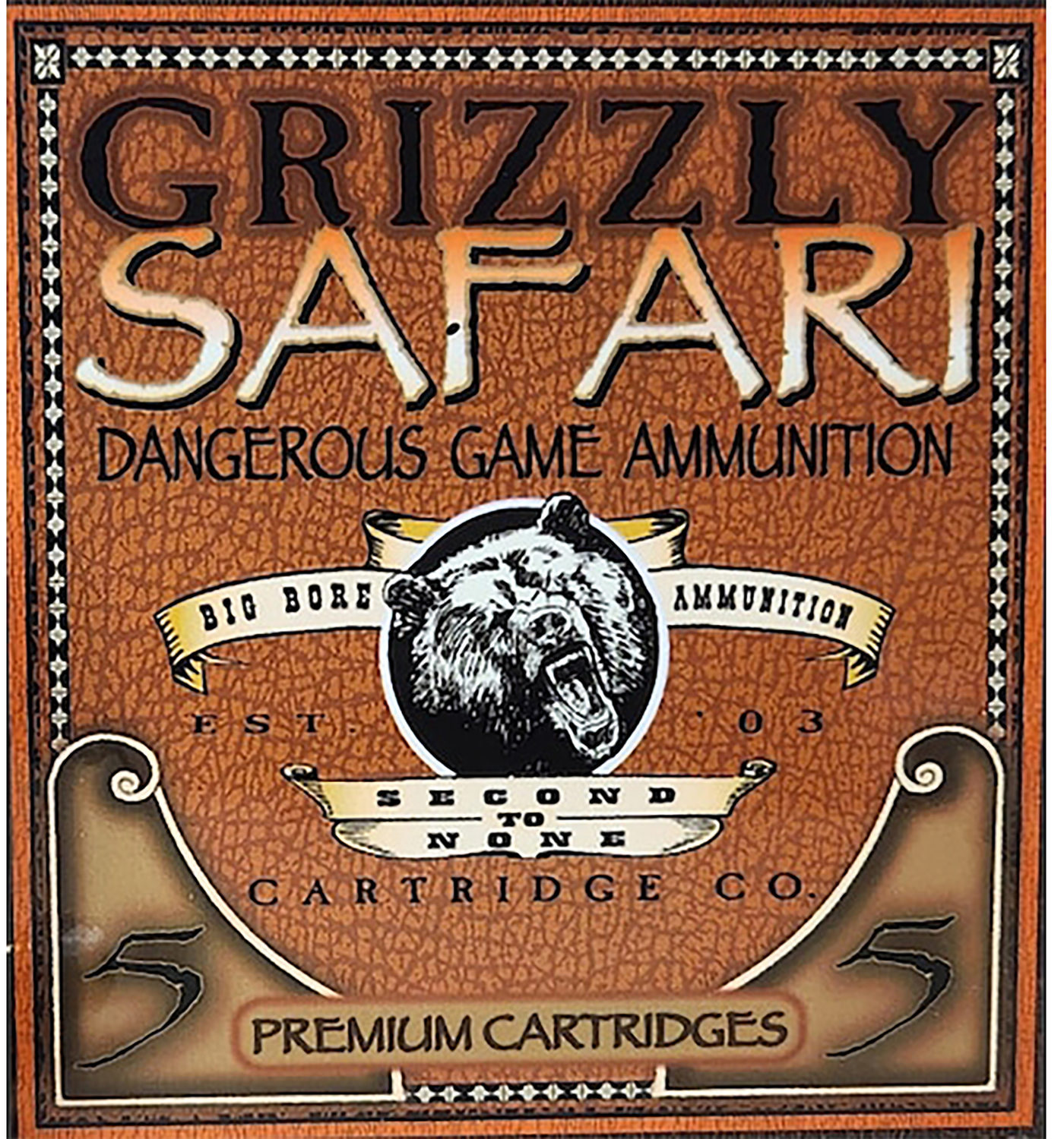 Grizzly Ammunition Safari Rifle Ammunition GC416REM5, 416 Rem Mag, Solid Brass, 400 GR, 2400 fps, 5 Rd/bx