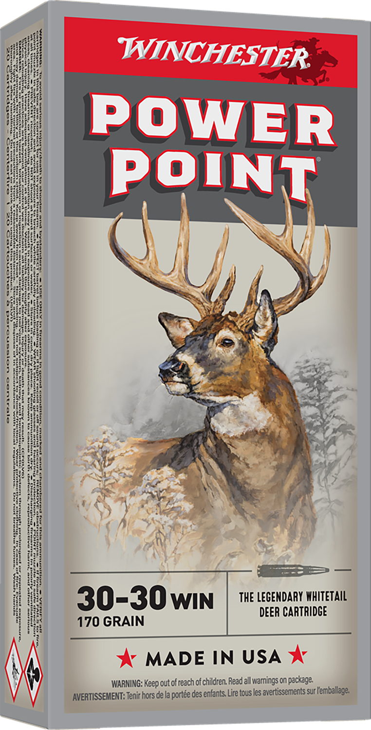 Winchester Super-X Rifle Ammunition X30303, 30-30 Winchester, Power-Point, 170 GR, 2200 fps, 20 Rd/bx