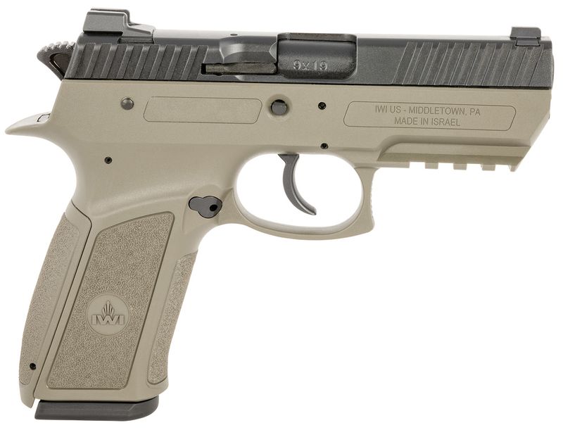 IWI Jericho 941 Enhanced Pistol J941PSL9ODII, 9mm Luger, 3.80in, Serrated Black Steel Slide & Polymer Grips, OD Green Finish, 17 Rds