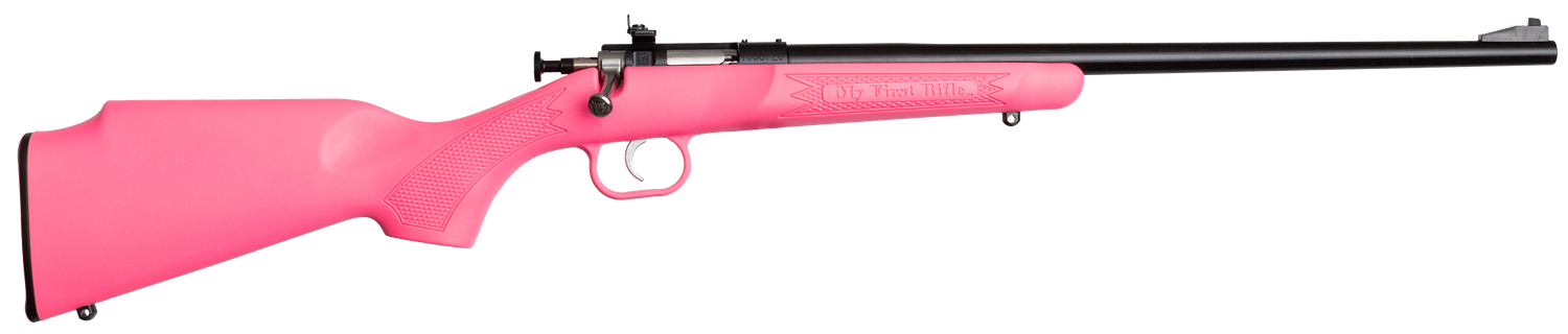Crickett Youth Bolt Action Rifle KSA2220, 22 Long Rifle, 16.12", Pink Synthetic Stock, Blued Steel Finish, 1 Rd