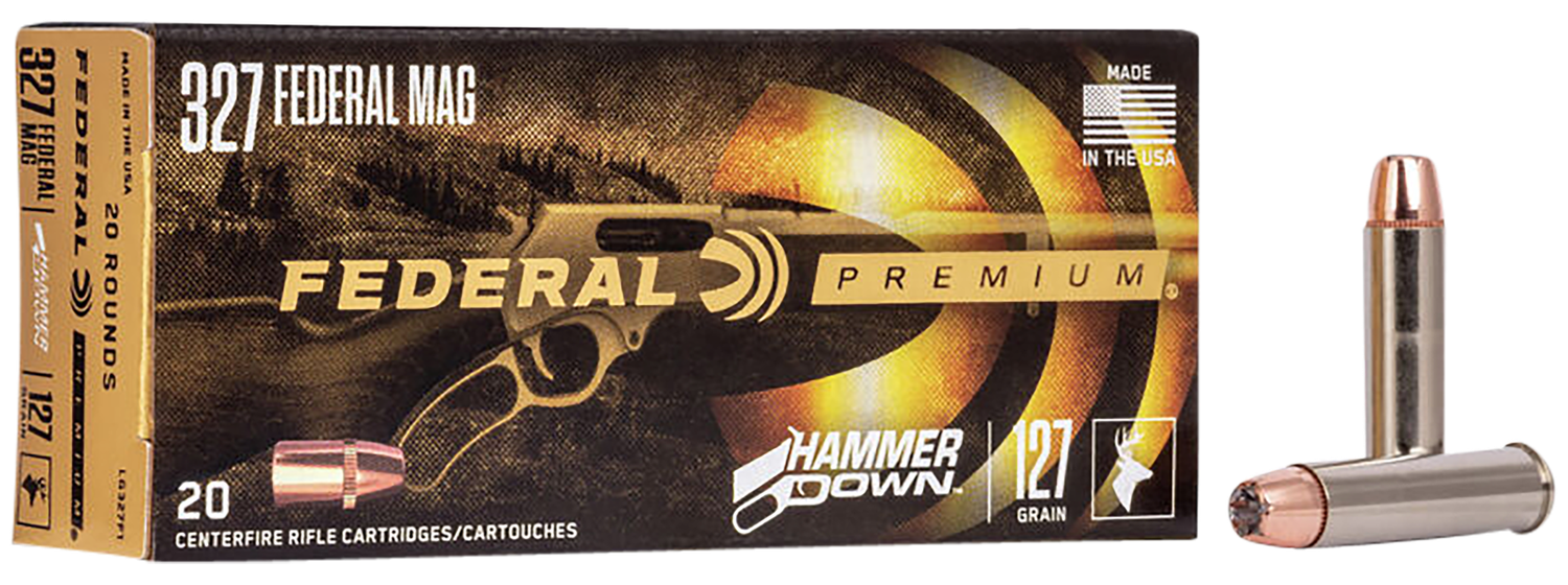 Federal Premium HammerDown Rifle Ammunition LG327F1, 327 Federal Mag, HP, 127 gr, 1650 fps, 20 Rd/Bx