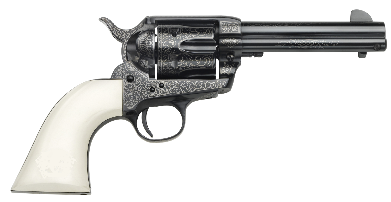 Taylors 1873 Cattleman Outlaw Legacy Revolver 200059, 357 Mag, 4.75", Blued Engraved, 6rd