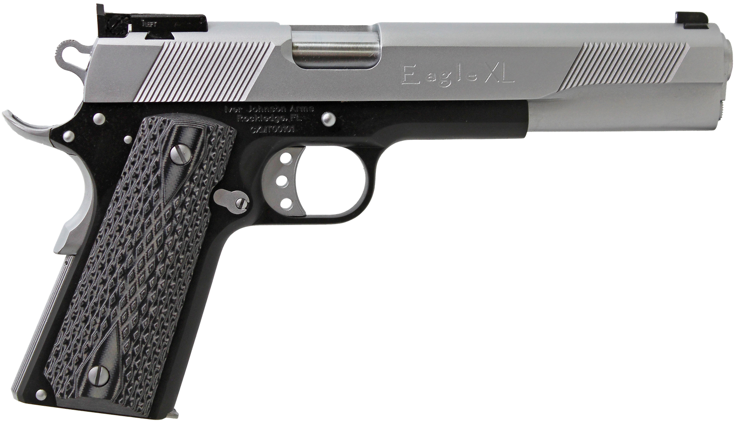 Iver Johnson Eagle Deluxe Pistol EAGLEXL10TT, 10mm Auto, 6in, Black/Gray G10 Grips, Matte Black Finish, 8 Rds