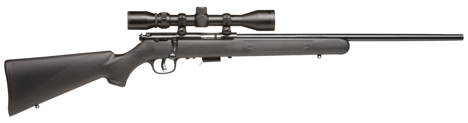Savage 93F XP Rifle w/Scope 91806, 22 WMR, 21", Black Synthetic Stock, Black Finish, 5 Rds