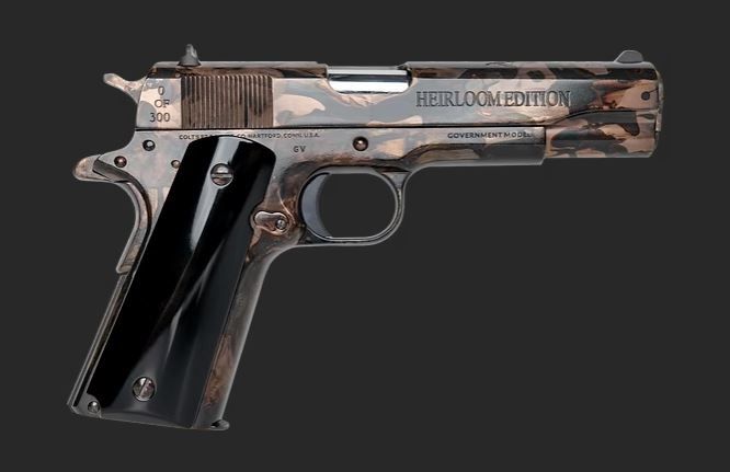 Custom & Collectible Colt 1911 "Heirloom" Limited Edition Pistol CNCHEIRLOOM38, 38 Super, 5", Black Grips, High Polish Copper Penny Finish, 8 Rds