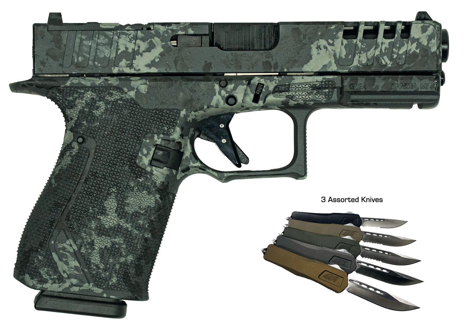 Great Lakes Striker Bundle Optic Ready Pistol GL19LGRYBUNDLE, 9mm, 4in, Lichen Gray Cerakote Finish, 15 Rds